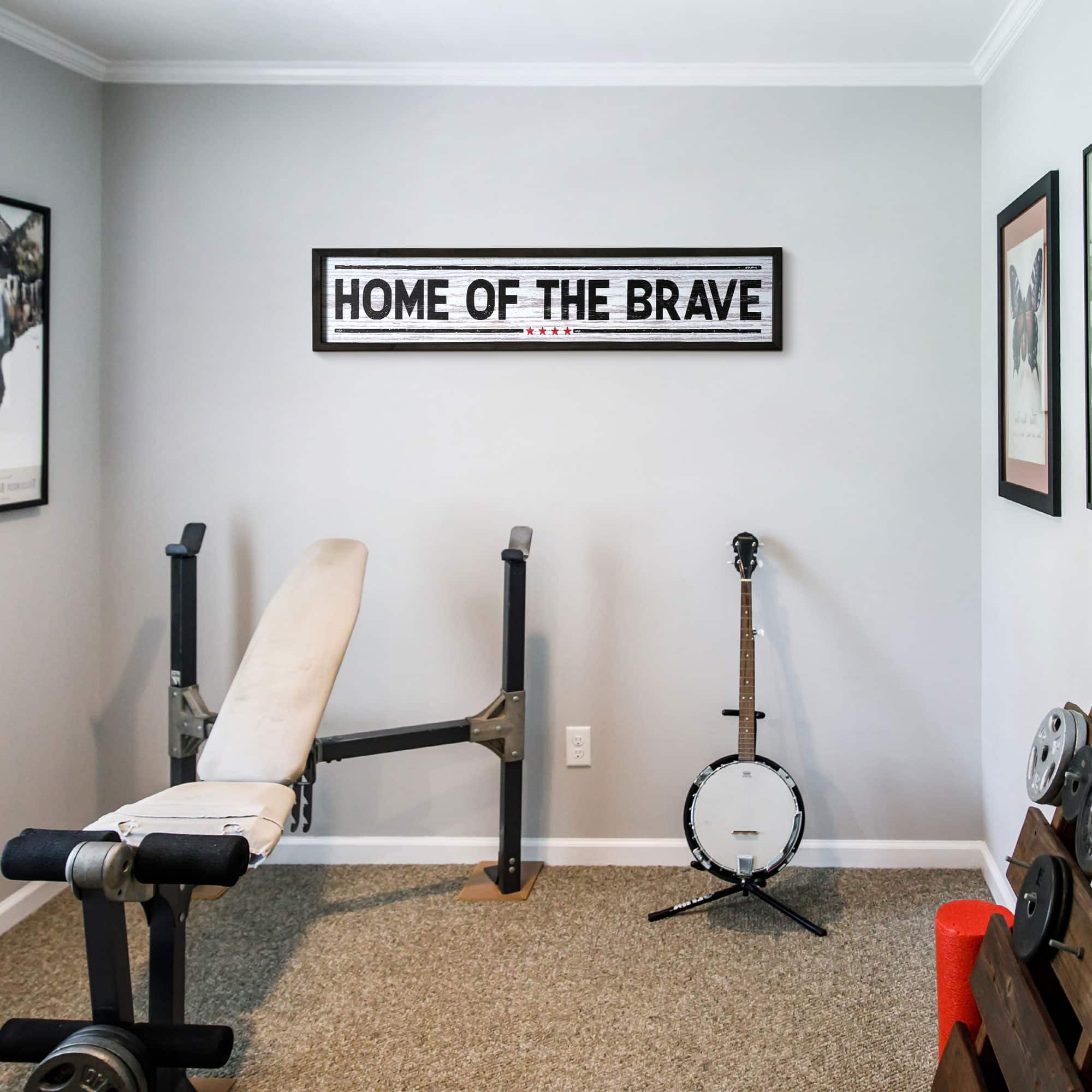 American Art Décor™ 36" Home Of The Brave Wood Novelty Wall Sign